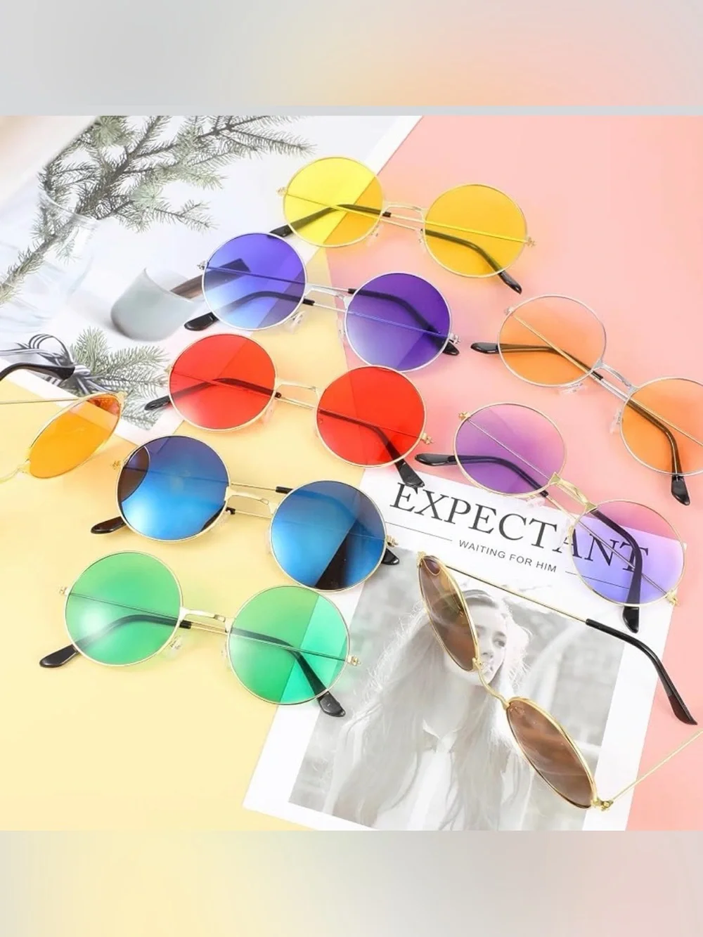 36 Piece Set Hippie 70’s Round Classic Disco Sunglasses in Every Color